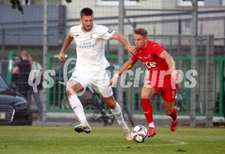 Fussball KÃ¤rntner Liga. SAK gegen St. Veit.   Leo Ejup  (SAK),  Alexander Hofer (St.Veit). Klagenfurt, am 19.9.2025.
Foto: Kuess
www.qspictures.net
---
pressefotos, pressefotografie, kuess, qs, qspictures, sport, bild, bilder, bilddatenbank