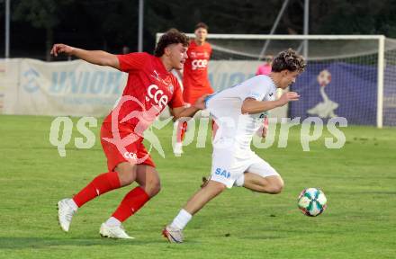 Fussball KÃ¤rntner Liga. SAK gegen St. Veit.  Nando Lupar  (SAK),  Davor Ponjavic (St.Veit). Klagenfurt, am 19.9.2025.
Foto: Kuess
www.qspictures.net
---
pressefotos, pressefotografie, kuess, qs, qspictures, sport, bild, bilder, bilddatenbank