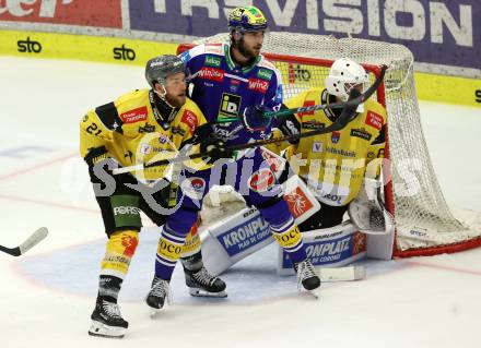 Eishockey Bundesliga. VSV gegen HC Pustertal. Maximilian Rebernig  (VSV),  Daniel Glira  (HCP, Pustertal). Villach, am 21.9..2025.
Foto: Kuess
www.qspictures.net
---
pressefotos, pressefotografie, kuess, qs, qspictures, sport, bild, bilder, bilddatenbank