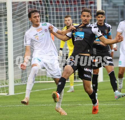 Fussball 2. Liga. SK Austria Klagenfurt gegen FC Hertha Wels.. Marcel Krnjic  (Klagenfurt), Luca Tischler   (Wels).  Klagenfurt, 26.9.2025.
Foto: Kuess
www.qspictures.net
---
pressefotos, pressefotografie, kuess, qs, qspictures, sport, bild, bilder, bilddatenbank