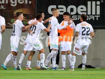 Fussball 2. Liga. SK Austria Klagenfurt gegen FC Hertha Wels..  Torjubel Bartol Barisic (Klagenfurt),   Klagenfurt, 26.9.2025.
Foto: Kuess
www.qspictures.net
---
pressefotos, pressefotografie, kuess, qs, qspictures, sport, bild, bilder, bilddatenbank