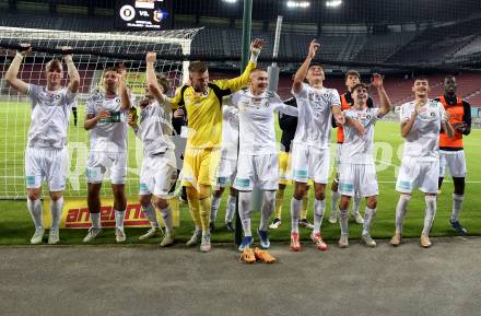 Fussball 2. Liga. SK Austria Klagenfurt gegen FC Hertha Wels..  Jubel (Klagenfurt),  Klagenfurt, 26.9.2025.
Foto: Kuess
www.qspictures.net
---
pressefotos, pressefotografie, kuess, qs, qspictures, sport, bild, bilder, bilddatenbank
