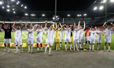 Fussball 2. Liga. SK Austria Klagenfurt gegen FC Hertha Wels.. Jubel  (Klagenfurt),   Klagenfurt, 26.9.2025.
Foto: Kuess
www.qspictures.net
---
pressefotos, pressefotografie, kuess, qs, qspictures, sport, bild, bilder, bilddatenbank