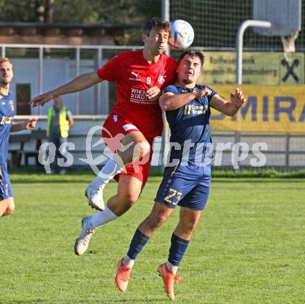 Fussball Kaerntner Liga. Grafenstein gegen KAC.  Nico Sorger (Grafenstein), Mihret Topcagic  (KAC). Klagenfurt, am 27.9.2025.
Foto: Kuess
www.qspictures.net
---
pressefotos, pressefotografie, kuess, qs, qspictures, sport, bild, bilder, bilddatenbank