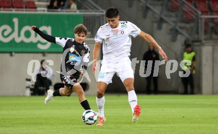 Fussball 2. Liga. SK Austria Klagenfurt gegen FC Hertha Wels. Aidan Liu  (Klagenfurt).  Klagenfurt, 26.9.2025.
Foto: Kuess
www.qspictures.net
---
pressefotos, pressefotografie, kuess, qs, qspictures, sport, bild, bilder, bilddatenbank