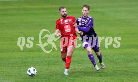 Fussball 2. Liga. SK Austria Klagenfurt gegen St. Poelten. Marc Andre Schmerboeck  (Klagenfurt),  Marc Stendera  (St.Poelten).  Klagenfurt, 5.10..2025.
Foto: Kuess
www.qspictures.net
---
pressefotos, pressefotografie, kuess, qs, qspictures, sport, bild, bilder, bilddatenbank
