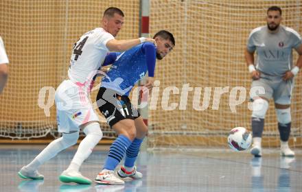 Futsal. Oesterreichische Futsal Liga. 1. OEFB Futsal Liga. . Carinthia Flamengo Futsal Club gegen FC Diamant Linz.  Zoran Vukovic  (Carinthia Flamengo Futsal Club), Faruk Brkanic  (Linz).  Klagenfurt, 5.10..2025.
Foto: Kuess
www.qspictures.net
---
pressefotos, pressefotografie, kuess, qs, qspictures, sport, bild, bilder, bilddatenbank
