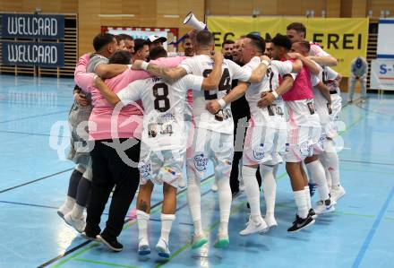 Futsal. Oesterreichische Futsal Liga. 1. OEFB Futsal Liga. . Carinthia Flamengo Futsal Club gegen FC Diamant Linz.  Jubel  (Carinthia Flamengo Futsal Club).  Klagenfurt, 5.10..2025.
Foto: Kuess
www.qspictures.net
---
pressefotos, pressefotografie, kuess, qs, qspictures, sport, bild, bilder, bilddatenbank