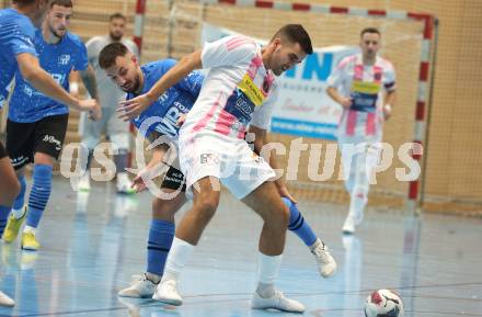 Futsal. Oesterreichische Futsal Liga. 1. OEFB Futsal Liga. . Carinthia Flamengo Futsal Club gegen FC Diamant Linz.  Jernej Kunc (Carinthia Flamengo Futsal Club), Stefan Krstic  (Linz).  Klagenfurt, 5.10..2025.
Foto: Kuess
www.qspictures.net
---
pressefotos, pressefotografie, kuess, qs, qspictures, sport, bild, bilder, bilddatenbank