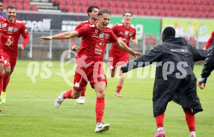 Fussball 2. Liga. SK Austria Klagenfurt gegen St. Poelten. Torjubel Timo Altersberger (St.Poelten).  Klagenfurt, 5.10..2025.
Foto: Kuess
www.qspictures.net
---
pressefotos, pressefotografie, kuess, qs, qspictures, sport, bild, bilder, bilddatenbank