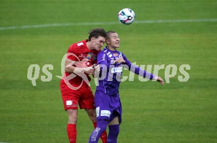 Fussball 2. Liga. SK Austria Klagenfurt gegen St. Poelten. Bartol Barisic, (Klagenfurt), Lukas Buchegger     (St.Poelten).  Klagenfurt, 5.10..2025.
Foto: Kuess
www.qspictures.net
---
pressefotos, pressefotografie, kuess, qs, qspictures, sport, bild, bilder, bilddatenbank