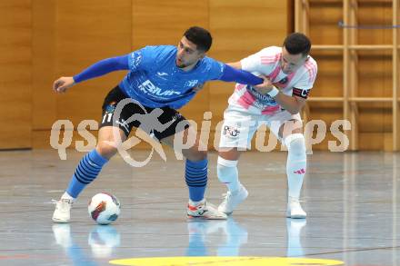 Futsal. Oesterreichische Futsal Liga. 1. OEFB Futsal Liga. . Carinthia Flamengo Futsal Club gegen FC Diamant Linz.  Enes Brdjanovic  (Carinthia Flamengo Futsal Club), Faruk Brkanic  (Linz).  Klagenfurt, 5.10..2025.
Foto: Kuess
www.qspictures.net
---
pressefotos, pressefotografie, kuess, qs, qspictures, sport, bild, bilder, bilddatenbank
