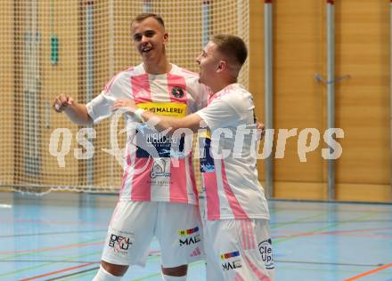 Futsal. Oesterreichische Futsal Liga. 1. OEFB Futsal Liga. . Carinthia Flamengo Futsal Club gegen FC Diamant Linz.  Jubel Sifet Lidan, Smajl Delic  (Carinthia Flamengo Futsal Club).  Klagenfurt, 5.10..2025.
Foto: Kuess
www.qspictures.net
---
pressefotos, pressefotografie, kuess, qs, qspictures, sport, bild, bilder, bilddatenbank