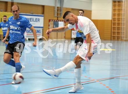 Futsal. Oesterreichische Futsal Liga. 1. OEFB Futsal Liga. . Carinthia Flamengo Futsal Club gegen FC Diamant Linz.  Amir Beganovic  (Carinthia Flamengo Futsal Club), Davor Arnautovic  (Linz).  Klagenfurt, 5.10..2025.
Foto: Kuess
www.qspictures.net
---
pressefotos, pressefotografie, kuess, qs, qspictures, sport, bild, bilder, bilddatenbank