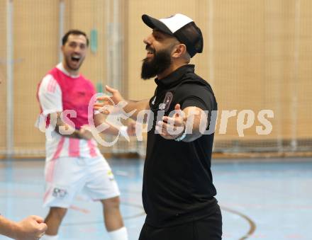 Futsal. Oesterreichische Futsal Liga. 1. OEFB Futsal Liga. . Carinthia Flamengo Futsal Club gegen FC Diamant Linz. Jubel Trainer Ugur Koc  (Carinthia Flamengo Futsal Club).  Klagenfurt, 5.10..2025.
Foto: Kuess
www.qspictures.net
---
pressefotos, pressefotografie, kuess, qs, qspictures, sport, bild, bilder, bilddatenbank