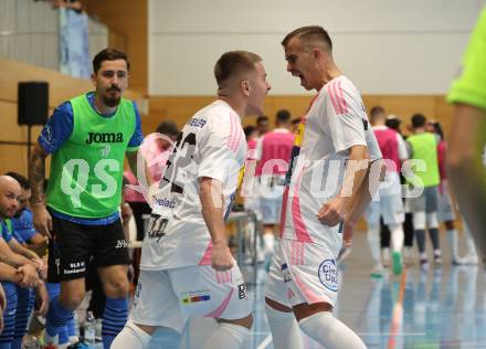 Futsal. Oesterreichische Futsal Liga. 1. OEFB Futsal Liga. . Carinthia Flamengo Futsal Club gegen FC Diamant Linz.  Torjubel Smajl Delic, Sifet Lidan  (Carinthia Flamengo Futsal Club).  Klagenfurt, 5.10..2025.
Foto: Kuess
www.qspictures.net
---
pressefotos, pressefotografie, kuess, qs, qspictures, sport, bild, bilder, bilddatenbank