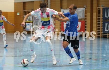 Futsal. Oesterreichische Futsal Liga. 1. OEFB Futsal Liga. . Carinthia Flamengo Futsal Club gegen FC Diamant Linz.  Faris Buljubasic  (Carinthia Flamengo Futsal Club),  Davor Arnautovic  (Linz).  Klagenfurt, 5.10..2025.
Foto: Kuess
www.qspictures.net
---
pressefotos, pressefotografie, kuess, qs, qspictures, sport, bild, bilder, bilddatenbank