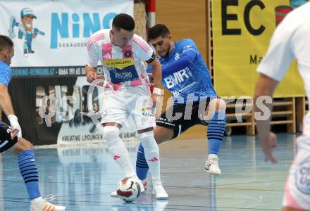 Futsal. Oesterreichische Futsal Liga. 1. OEFB Futsal Liga. . Carinthia Flamengo Futsal Club gegen FC Diamant Linz.  Enes Brdjanovic  (Carinthia Flamengo Futsal Club), Faruk Brkanic  (Linz).  Klagenfurt, 5.10..2025.
Foto: Kuess
www.qspictures.net
---
pressefotos, pressefotografie, kuess, qs, qspictures, sport, bild, bilder, bilddatenbank
