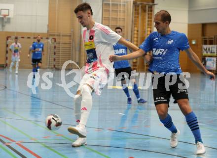 Futsal. Oesterreichische Futsal Liga. 1. OEFB Futsal Liga. . Carinthia Flamengo Futsal Club gegen FC Diamant Linz. Faris Buljubasic  (Carinthia Flamengo Futsal Club), Davor Arnautovic (Linz).  Klagenfurt, 5.10..2025.
Foto: Kuess
www.qspictures.net
---
pressefotos, pressefotografie, kuess, qs, qspictures, sport, bild, bilder, bilddatenbank