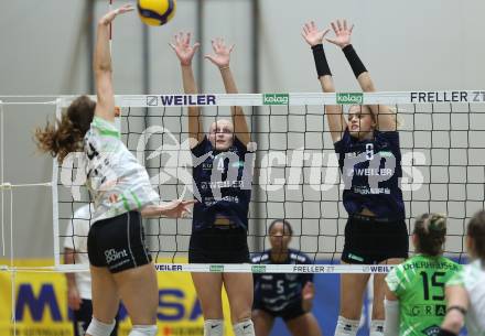 Volleyball Bundesliga. WVL. Women Volleyball League.  ATSC Wildcats gegen  Graz. Jana Zierler, Lana Husanovic  (Wildcats). Klagenfurt, am 11.10.2025.
Foto: Kuess
www.qspictures.net
---
pressefotos, pressefotografie, kuess, qs, qspictures, sport, bild, bilder, bilddatenbank