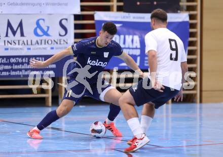 Futsal. Oesterreichische Futsal Liga. 1. OEFB Futsal Liga. . Futsal versli.at Klagenfurt  gegen LPSV Kaernten . Saso Kovacevic  (Futsal versli.at Klagenfurt),  Dino Matoruga   (LPSV-Kaernten).  Klagenfurt, 12.10..2025.
Foto: Kuess
www.qspictures.net
---
pressefotos, pressefotografie, kuess, qs, qspictures, sport, bild, bilder, bilddatenbank
