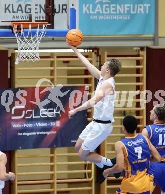 Basketball 2. Liga 2025/2026. Grunddurchgang 2. Runde.  KOS Celovec gegen BBU Salzburg. Samuel Seher   (KOS). Klagenfurt, am 11.10.2025.
Foto: Kuess
---
pressefotos, pressefotografie, kuess, qs, qspictures, sport, bild, bilder, bilddatenbank