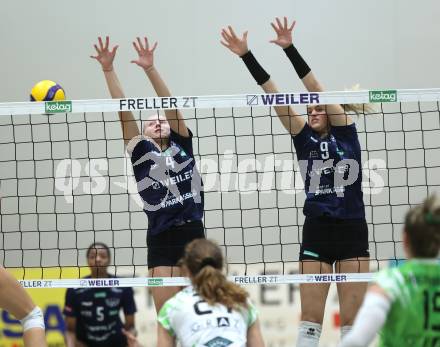 Volleyball Bundesliga. WVL. Women Volleyball League.  ATSC Wildcats gegen  Graz.  Jana Zierler, Lana Husanovic (Wildcats). Klagenfurt, am 11.10.2025.
Foto: Kuess
www.qspictures.net
---
pressefotos, pressefotografie, kuess, qs, qspictures, sport, bild, bilder, bilddatenbank