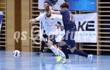 Futsal. Oesterreichische Futsal Liga. 1. OEFB Futsal Liga. . Futsal versli.at Klagenfurt  gegen LPSV Kaernten .  Marko Bjelcevic  (Futsal versli.at Klagenfurt), Elvir Dubinovic  (LPSV-Kaernten).  Klagenfurt, 12.10..2025.
Foto: Kuess
www.qspictures.net
---
pressefotos, pressefotografie, kuess, qs, qspictures, sport, bild, bilder, bilddatenbank