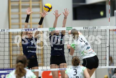 Volleyball Bundesliga. WVL. Women Volleyball League.  ATSC Wildcats gegen  Graz. Lana Husanovic, Lotta Lippitsch  (Wildcats). Klagenfurt, am 11.10.2025.
Foto: Kuess
www.qspictures.net
---
pressefotos, pressefotografie, kuess, qs, qspictures, sport, bild, bilder, bilddatenbank