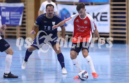 Futsal. Oesterreichische Futsal Liga. 1. OEFB Futsal Liga. . Futsal versli.at Klagenfurt  gegen LPSV Kaernten .  Vahid Muharemovic  (Futsal versli.at Klagenfurt),  Samir Nuhanovic   (LPSV-Kaernten).  Klagenfurt, 12.10..2025.
Foto: Kuess
www.qspictures.net
---
pressefotos, pressefotografie, kuess, qs, qspictures, sport, bild, bilder, bilddatenbank