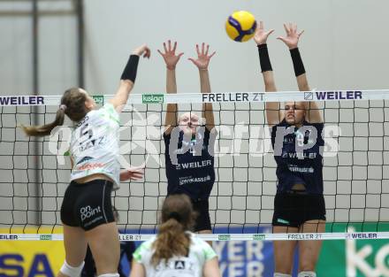 Volleyball Bundesliga. WVL. Women Volleyball League.  ATSC Wildcats gegen  Graz. Jana Zierler, Lana Husanovic  (Wildcats). Klagenfurt, am 11.10.2025.
Foto: Kuess
www.qspictures.net
---
pressefotos, pressefotografie, kuess, qs, qspictures, sport, bild, bilder, bilddatenbank