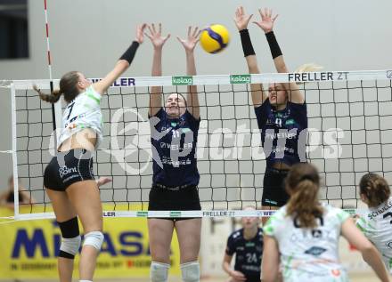 Volleyball Bundesliga. WVL. Women Volleyball League.  ATSC Wildcats gegen  Graz. Lea Wasserfaller, Lana Husanovic  (Wildcats). Klagenfurt, am 11.10.2025.
Foto: Kuess
www.qspictures.net
---
pressefotos, pressefotografie, kuess, qs, qspictures, sport, bild, bilder, bilddatenbank