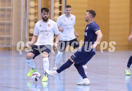 Futsal. Oesterreichische Futsal Liga. 1. OEFB Futsal Liga. . Futsal versli.at Klagenfurt  gegen LPSV Kaernten .  Denis Totoskovic   (Futsal versli.at Klagenfurt),  Elvir Dubinovic   (LPSV-Kaernten).  Klagenfurt, 12.10..2025.
Foto: Kuess
www.qspictures.net
---
pressefotos, pressefotografie, kuess, qs, qspictures, sport, bild, bilder, bilddatenbank