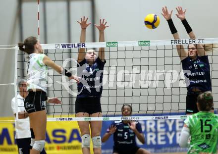 Volleyball Bundesliga. WVL. Women Volleyball League.  ATSC Wildcats gegen  Graz. Jana Zierler, Lana Husanovic (Wildcats). Klagenfurt, am 11.10.2025.
Foto: Kuess
www.qspictures.net
---
pressefotos, pressefotografie, kuess, qs, qspictures, sport, bild, bilder, bilddatenbank