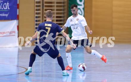 Futsal. Oesterreichische Futsal Liga. 1. OEFB Futsal Liga. . Futsal versli.at Klagenfurt  gegen LPSV Kaernten .  Irnes Skoric  (Futsal versli.at Klagenfurt), Samir Nuhanovic   (LPSV-Kaernten).  Klagenfurt, 12.10..2025.
Foto: Kuess
www.qspictures.net
---
pressefotos, pressefotografie, kuess, qs, qspictures, sport, bild, bilder, bilddatenbank