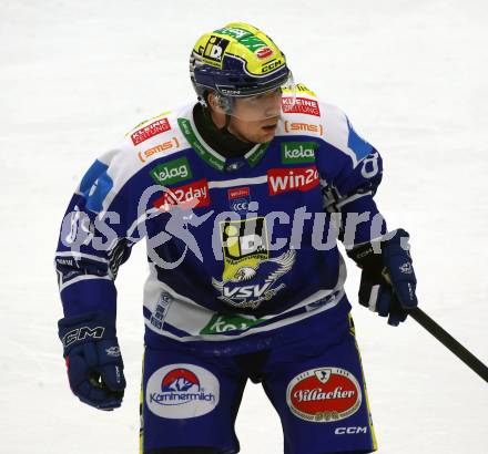 Eishockey Bundesliga. EC IDM Waermepumpen VSV gegen Moser Medical Graz99ers. Luca Erne   (VSV). Villach, am 17.10..2025.
Foto: Kuess
www.qspictures.net
---
pressefotos, pressefotografie, kuess, qs, qspictures, sport, bild, bilder, bilddatenbank