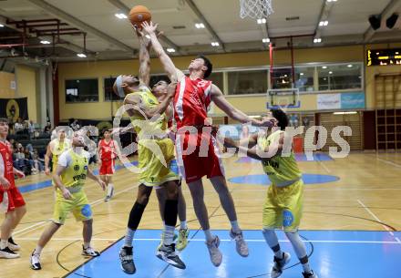 Basketball 2. Liga 2025/2026. Grunddurchgang 3. Runde.  Woerthersee Piraten gegen Upper Austrian Ballers.  Shawn L. Ray  (Piraten), Luis Streitberger  (Upper Austrian Ballers). Klagenfurt, am 18.10.2025.
Foto: Kuess
---
pressefotos, pressefotografie, kuess, qs, qspictures, sport, bild, bilder, bilddatenbank