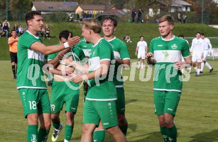 Fussball. Kaerntner Liga. Koettmannsdorf gegen Donau. Torjubel Andreas Martin Tatschl    (Donau).  Koettmannsdorf, 19.10.2025.
Foto: Kuess
www.qspictures.net
---
pressefotos, pressefotografie, kuess, qs, qspictures, sport, bild, bilder, bilddatenbank