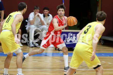 Basketball 2. Liga 2025/2026. Grunddurchgang 3. Runde.  Woerthersee Piraten gegen Upper Austrian Ballers.   Dominik Schachinger   (Upper Austrian Ballers). Klagenfurt, am 18.10.2025.
Foto: Kuess
---
pressefotos, pressefotografie, kuess, qs, qspictures, sport, bild, bilder, bilddatenbank