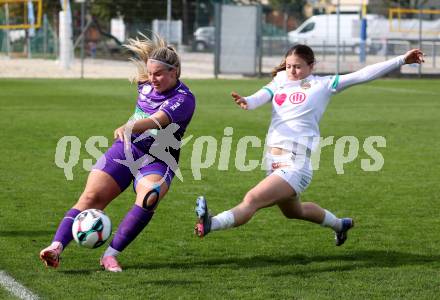 Fussball. Frauen.  2. Bundesliga. SK Austria Klagenfurt gegen Rapid Wien. Anna Daniela Herkner  (Klagenfurt), Flora Doris Zimmermann   (Rapid Wien).  Klagenfurt, 19.10.2025.
Foto: Kuess
www.qspictures.net
---
pressefotos, pressefotografie, kuess, qs, qspictures, sport, bild, bilder, bilddatenbank