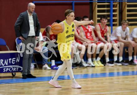 Basketball 2. Liga 2025/2026. Grunddurchgang 3. Runde.  Woerthersee Piraten gegen Upper Austrian Ballers.  Emilio Rozmann  (Piraten) Klagenfurt, am 18.10.2025.
Foto: Kuess
---
pressefotos, pressefotografie, kuess, qs, qspictures, sport, bild, bilder, bilddatenbank