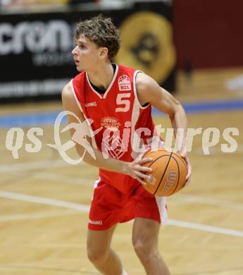 Basketball 2. Liga 2025/2026. Grunddurchgang 3. Runde.  Woerthersee Piraten gegen Upper Austrian Ballers.   Valentin Passek  (Upper Austrian Ballers). Klagenfurt, am 18.10.2025.
Foto: Kuess
---
pressefotos, pressefotografie, kuess, qs, qspictures, sport, bild, bilder, bilddatenbank