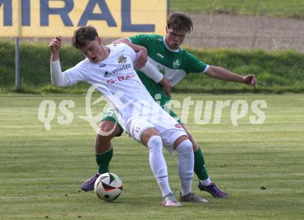 Fussball. Kaerntner Liga. Koettmannsdorf gegen Donau. Marcel Arrich (Koettmannsdorf),  Marko Kravos  (Donau).  Koettmannsdorf, 19.10.2025.
Foto: Kuess
www.qspictures.net
---
pressefotos, pressefotografie, kuess, qs, qspictures, sport, bild, bilder, bilddatenbank