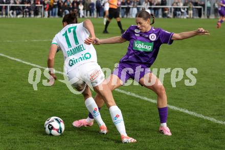 Fussball. Frauen.  2. Bundesliga. SK Austria Klagenfurt gegen Rapid Wien. Natalie Schranzer  (Klagenfurt),  Lisa Rammel  (Rapid Wien).  Klagenfurt, 19.10.2025.
Foto: Kuess
www.qspictures.net
---
pressefotos, pressefotografie, kuess, qs, qspictures, sport, bild, bilder, bilddatenbank