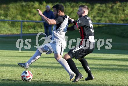 Fussball 1. Klasse West. Admira Villach gegen Oberlienz.  Christoph Puschnig  (Admira),  Luis Henrique Oliveira de Almeida  (Oberlienz). Villach, am 18.10.2025.
Foto: Kuess
www.qspictures.net
---
pressefotos, pressefotografie, kuess, qs, qspictures, sport, bild, bilder, bilddatenbank