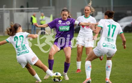 Fussball. Frauen.  2. Bundesliga. SK Austria Klagenfurt gegen Rapid Wien. Antonia Kogler (Klagenfurt),  Ilvy Taucher, Lisa Rammel  (Rapid Wien).  Klagenfurt, 19.10.2025.
Foto: Kuess
www.qspictures.net
---
pressefotos, pressefotografie, kuess, qs, qspictures, sport, bild, bilder, bilddatenbank