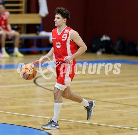 Basketball 2. Liga 2025/2026. Grunddurchgang 3. Runde.  Woerthersee Piraten gegen Upper Austrian Ballers.   Dominik Schachinger  (Upper Austrian Ballers). Klagenfurt, am 18.10.2025.
Foto: Kuess
---
pressefotos, pressefotografie, kuess, qs, qspictures, sport, bild, bilder, bilddatenbank
