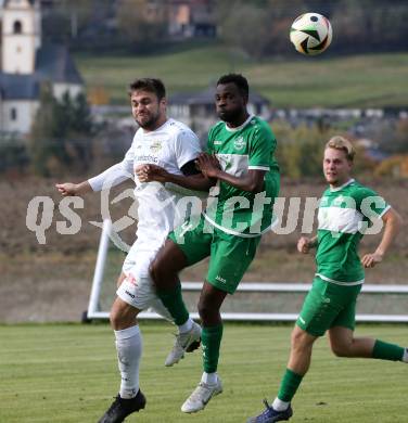 Fussball. Kaerntner Liga. Koettmannsdorf gegen Donau. Stephan Borovnik  (Koettmannsdorf),   Boyo Jarjue Sturm  (Donau).  Koettmannsdorf, 19.10.2025.
Foto: Kuess
www.qspictures.net
---
pressefotos, pressefotografie, kuess, qs, qspictures, sport, bild, bilder, bilddatenbank