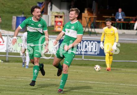 Fussball. Kaerntner Liga. Koettmannsdorf gegen Donau. Torjubel Matthew Lisborg, Tristan Ciglar   (Donau).  Koettmannsdorf, 19.10.2025.
Foto: Kuess
www.qspictures.net
---
pressefotos, pressefotografie, kuess, qs, qspictures, sport, bild, bilder, bilddatenbank