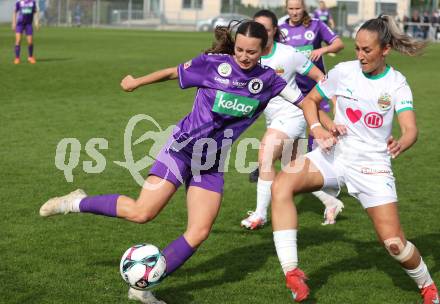 Fussball. Frauen.  2. Bundesliga. SK Austria Klagenfurt gegen Rapid Wien. Antonia Monika Kogler   (Klagenfurt),  Aldijana Masinovic  (Rapid Wien).  Klagenfurt, 19.10.2025.
Foto: Kuess
www.qspictures.net
---
pressefotos, pressefotografie, kuess, qs, qspictures, sport, bild, bilder, bilddatenbank